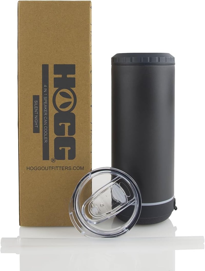 Hogg Bluetooth Tumbler 4 in 1 Can Cooler - Silent Night, Universal Can Cooler for Drinks, Bluetooth Speaker Cup, Stainless Steel Tumbler with Speaker, Beer Holder, Beer Accessories - Image 2